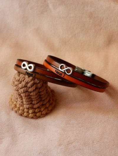 bracelet duo pour couple passant infini