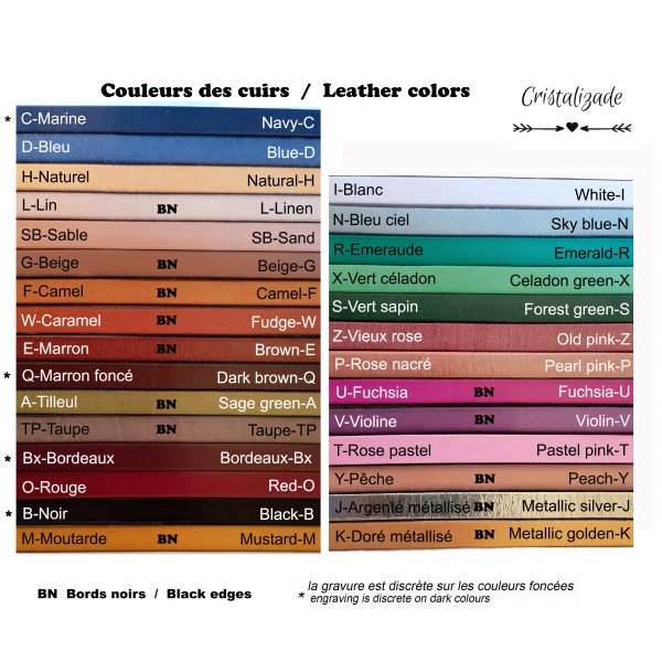 Bracelet cuir personnalisé homme ou femme gravé prénoms ou message