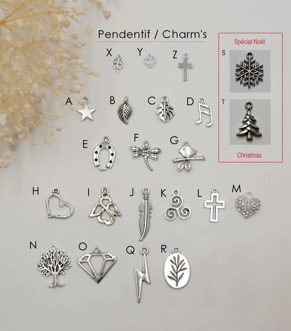 Montre à personnaliser au bracelet cuir 3 tours cuir cadran argenté avec pendentif 