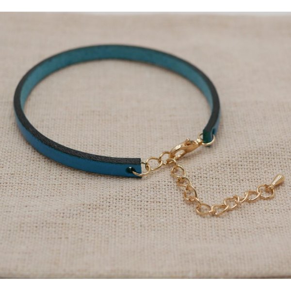 Bracelet de cheville en cuir fin &agrave;  personnaliser par gravure