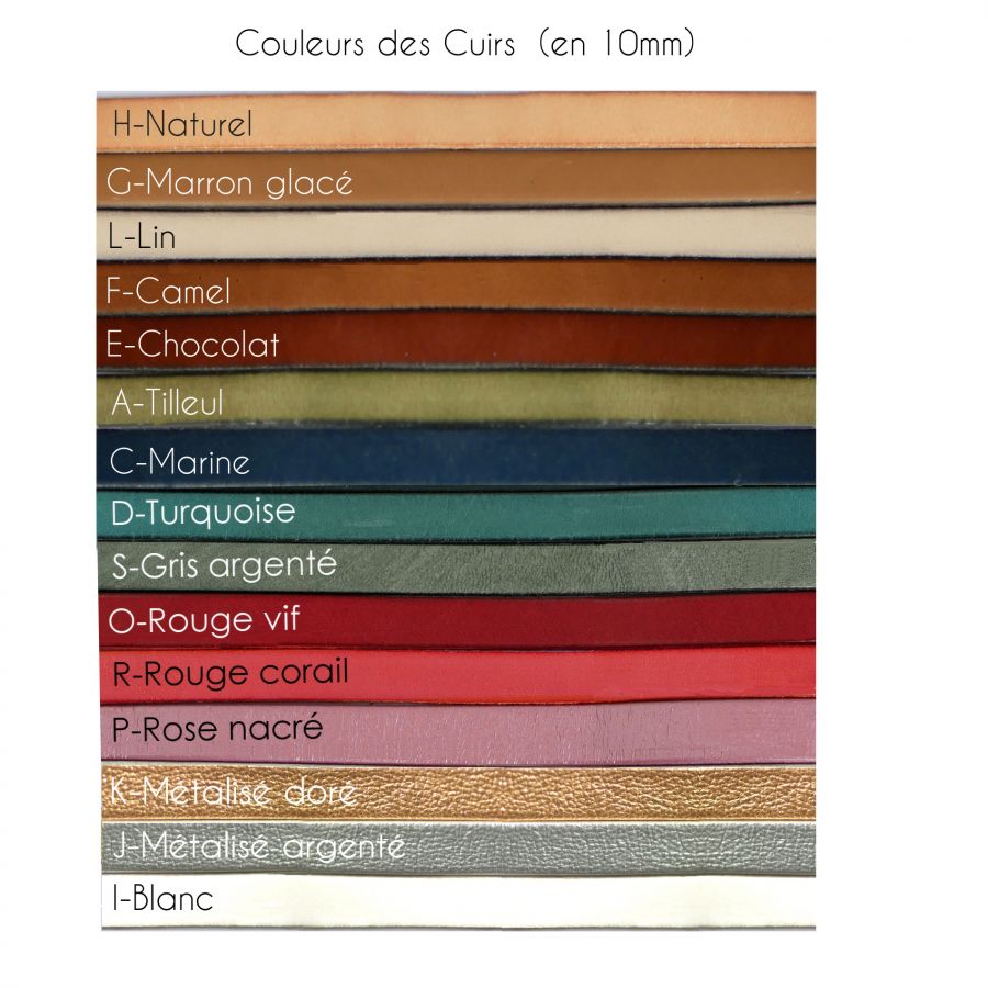 Bracelet cuir bicolore personnalisable couleur et gravure 