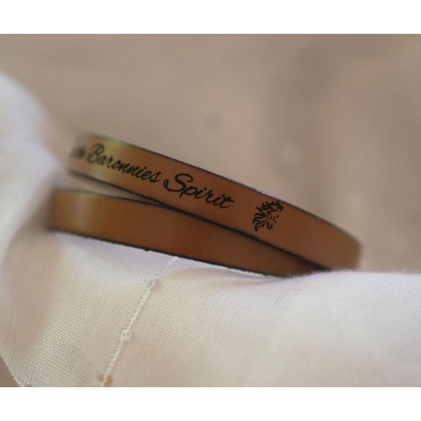 Bracelet cuir double tours de poignet pour homme personnalisable par gravure