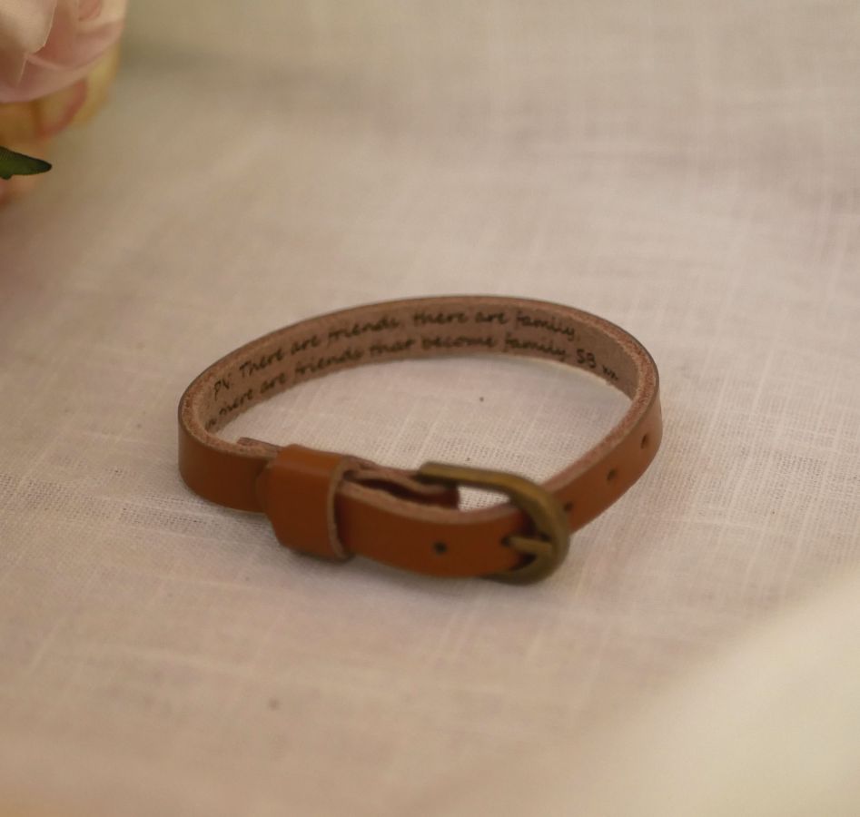Bracelet cuir gravé simple tour à personnaliser mixte adulte enfant