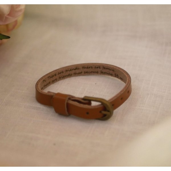 Bracelet cuir gravé simple tour à personnaliser mixte adulte enfant