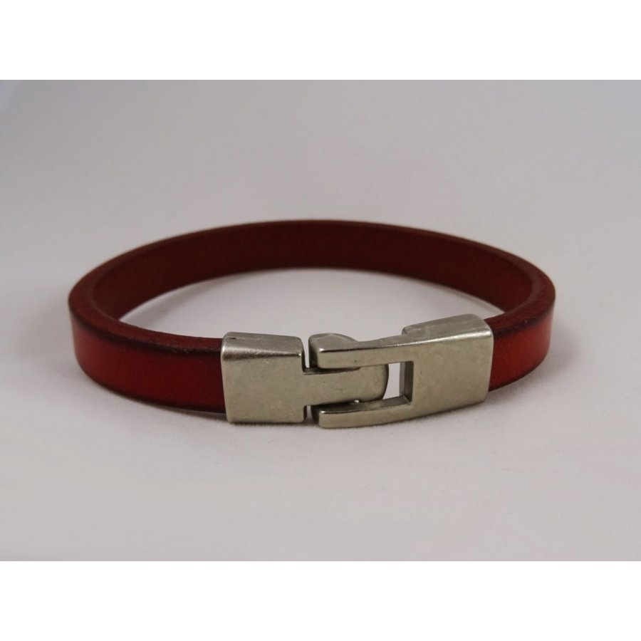 Bracelet cuir rouge Homme à personnaliser par gravure