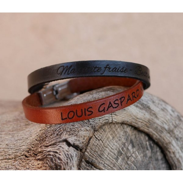 Bracelet cuir mixte 9mm fermoir ajustable
