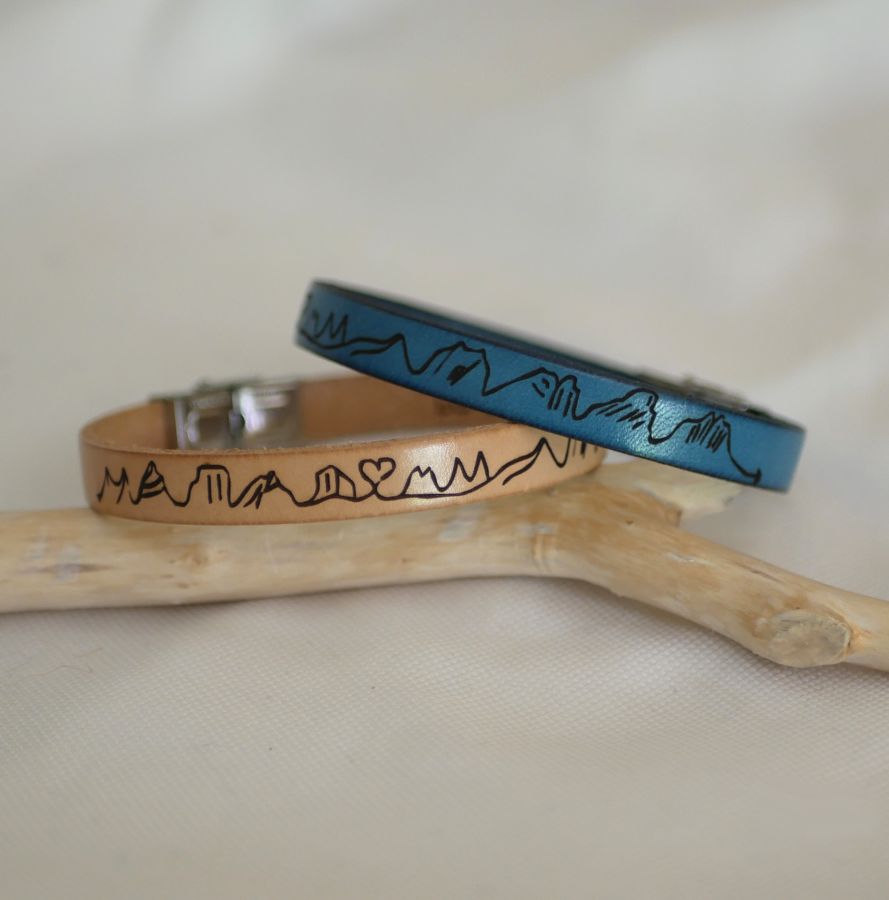 Bracelet cuir personnalisable par écriture manuscrite en simple, double ou triple tour