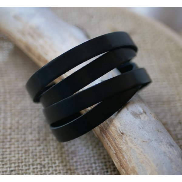 Bracelet cuir 4 tours de poignet pour homme personnalisable par gravure