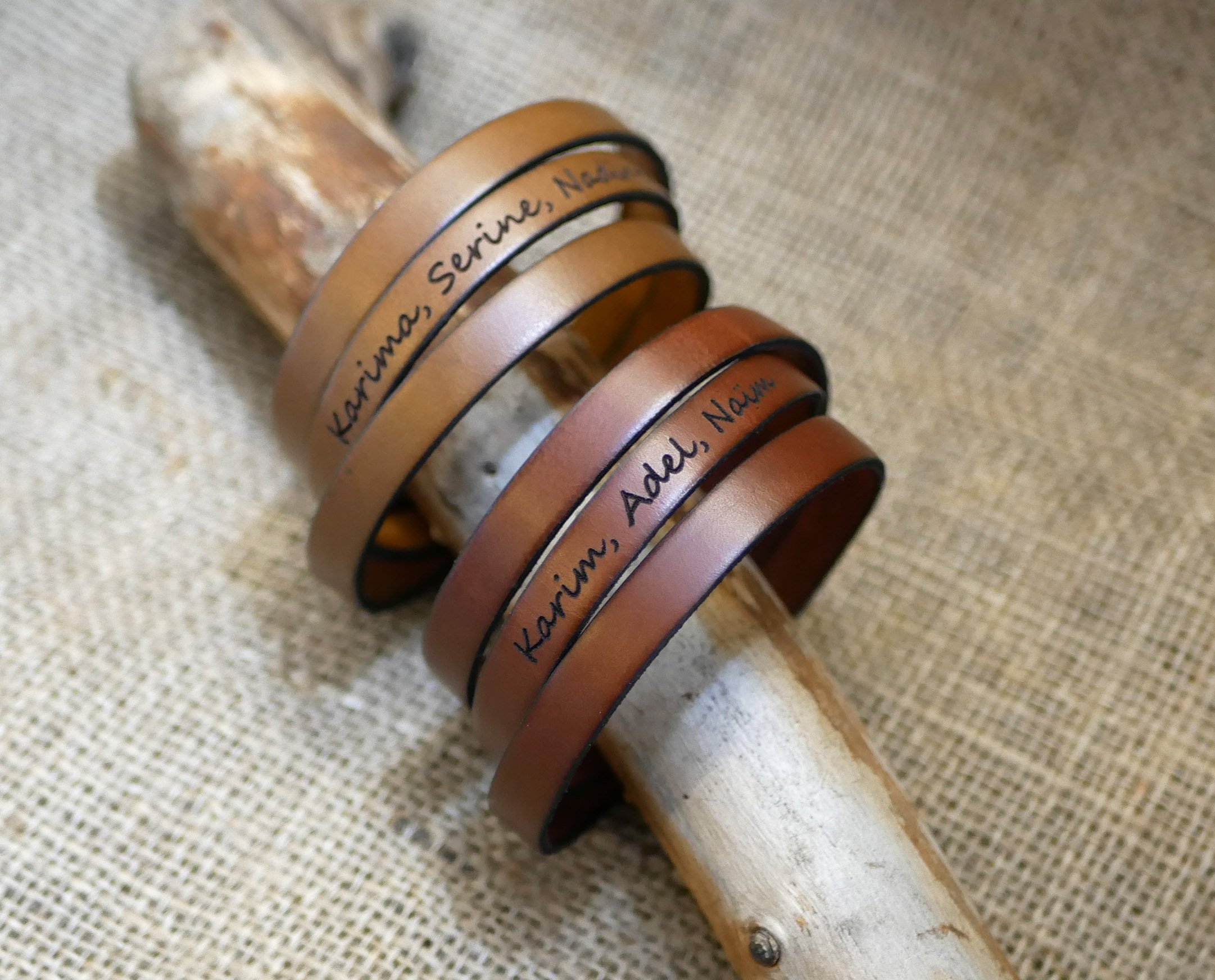 Bracelet cuir triple tours homme ou femme à personnaliser fermoir ajustable