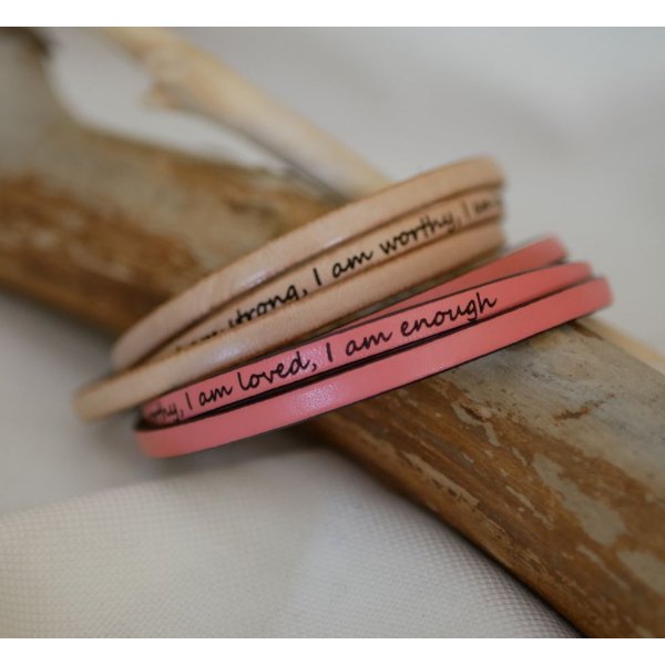 Bracelet femme en cuir fin 3 tours personnalis&eacute;