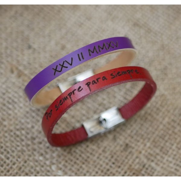 Bracelet femme en cuir recyclé avec fermoir ajustable