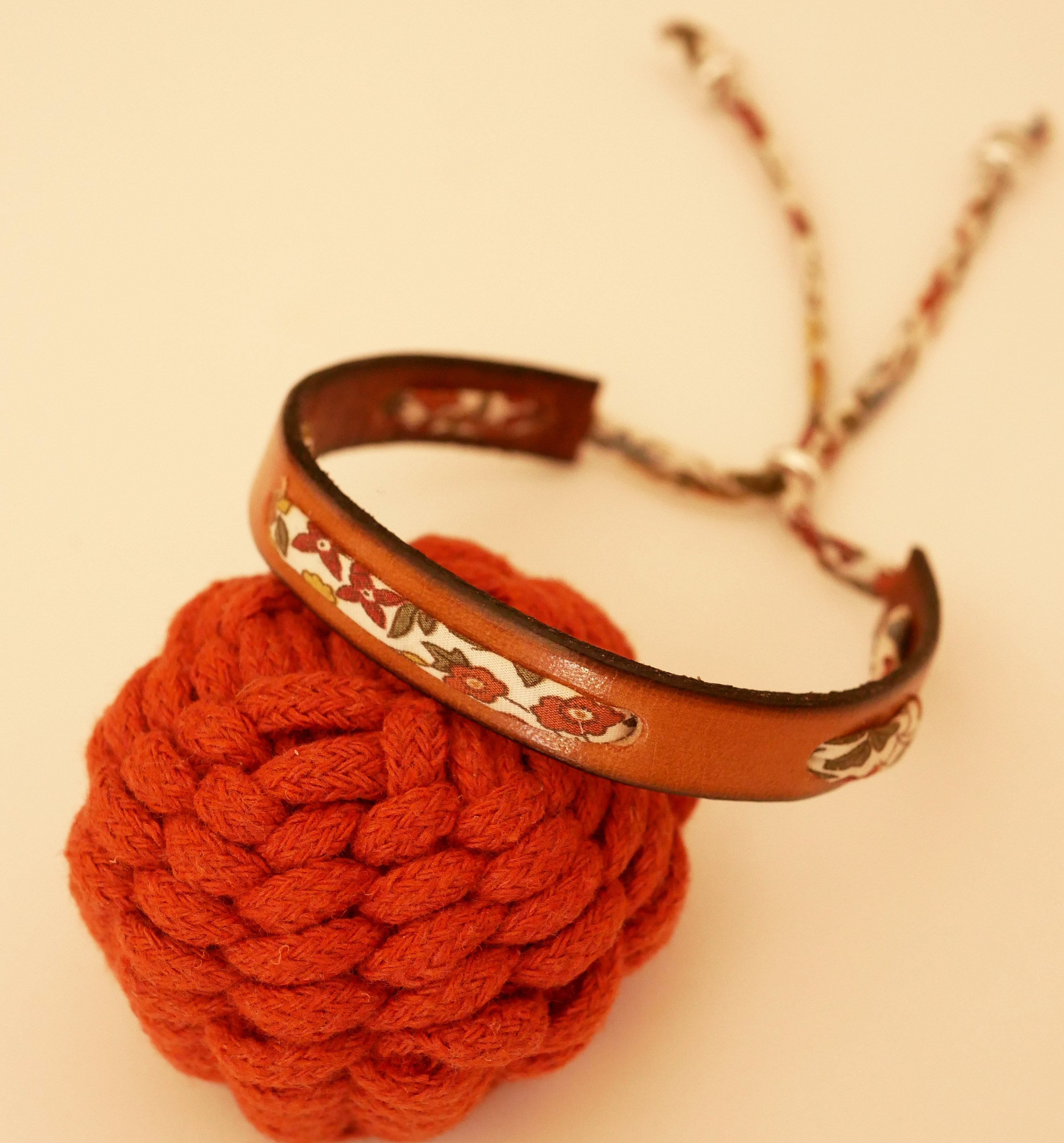 Bracelet Florâme à personnaliser cordon Liberty et couleur cuir