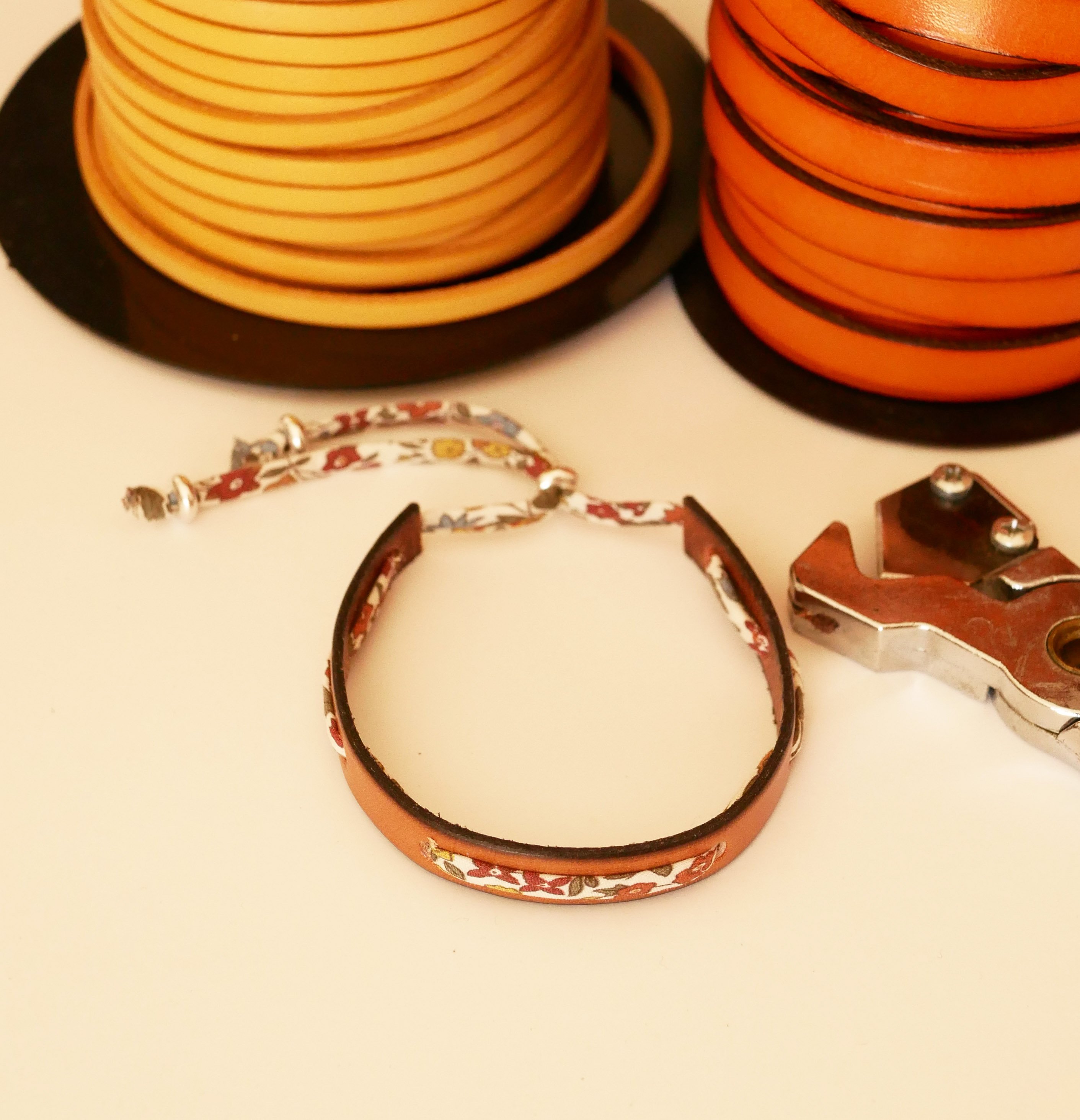 Bracelet Florâme à personnaliser cordon Liberty et couleur cuir