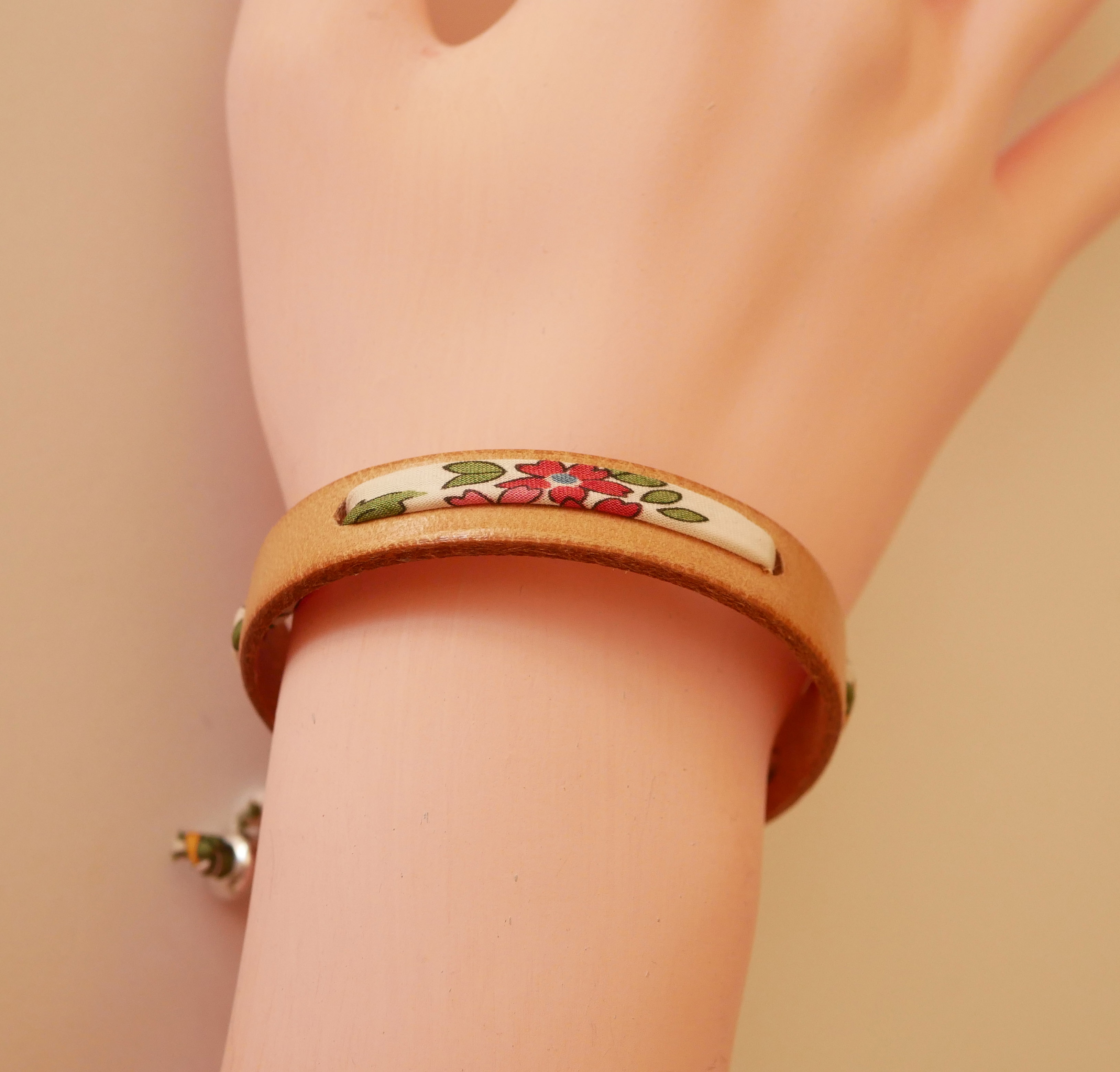 Bracelet Florâme à personnaliser cordon Liberty et couleur cuir