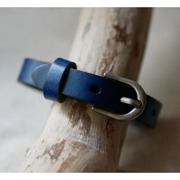 Bracelet Homme en cuir Bleu gravé à personnaliser 