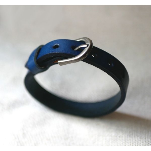 Bracelet Homme en cuir Bleu gravé à personnaliser 