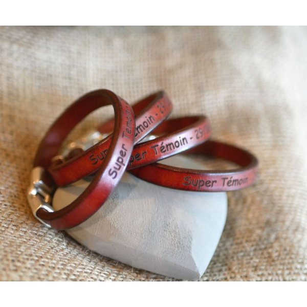Bracelet homme cuir Marron à personnaliser