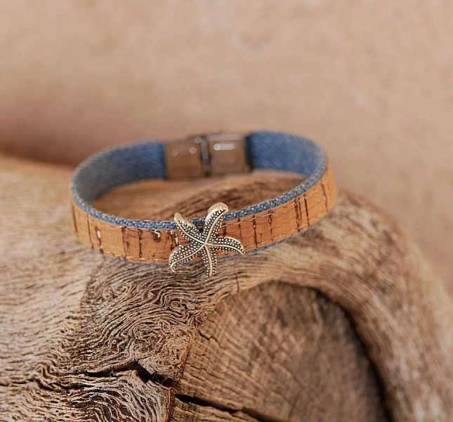 Bracelet li&egrave;ge & jean's &eacute;toile de mer