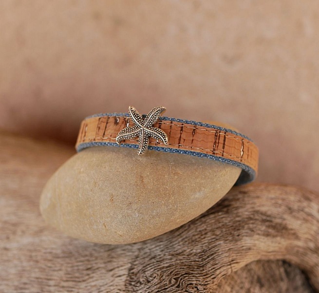 Bracelet li&egrave;ge & jean's &eacute;toile de mer