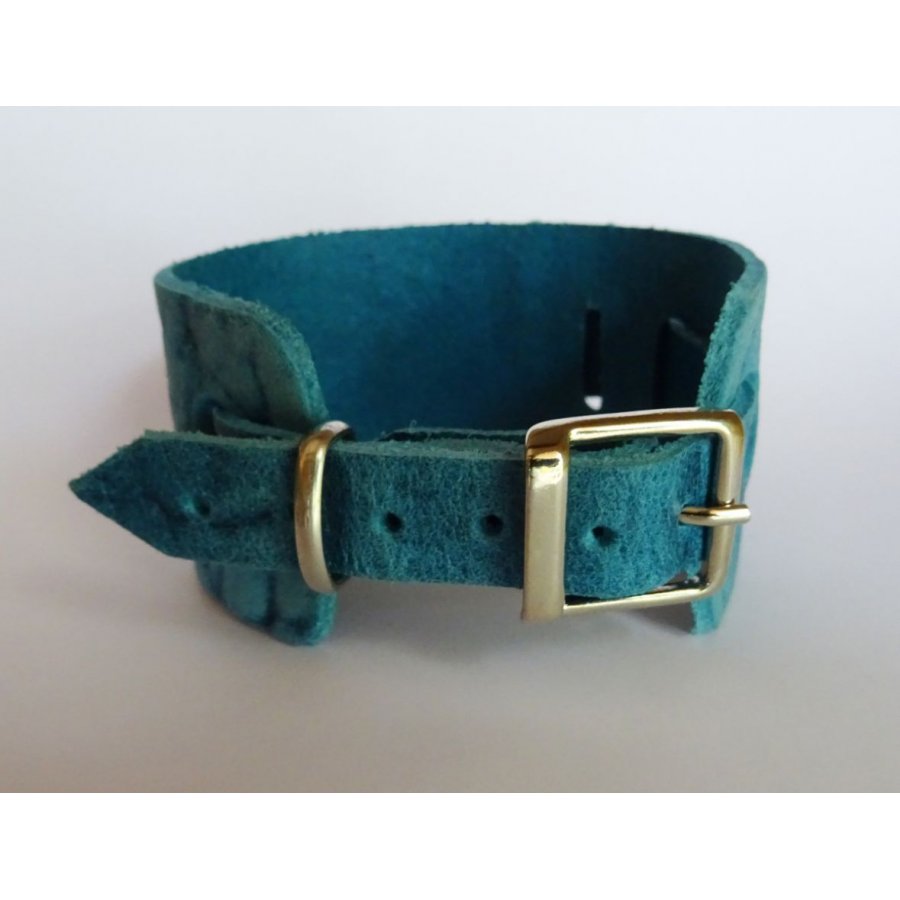 Bracelet manchette bleu turquoise à personnaliser