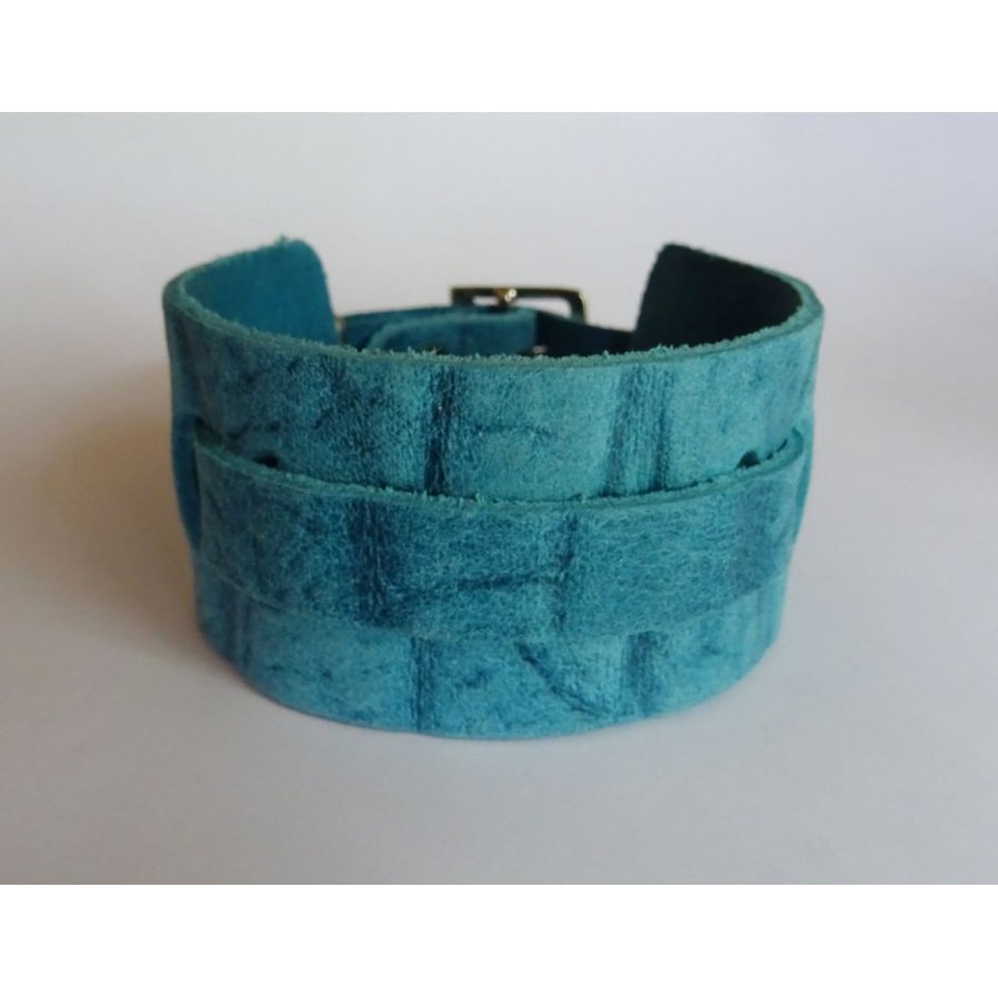 Bracelet manchette bleu turquoise à personnaliser