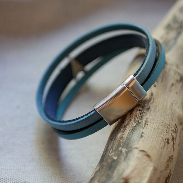 Bracelet manchette Bleu &agrave; personnaliser 