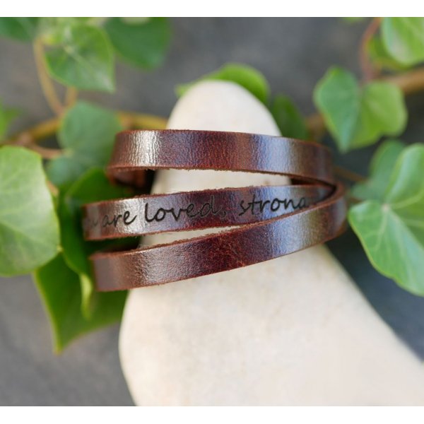 Bracelet mixte 3 tours en cuir couleur au choix