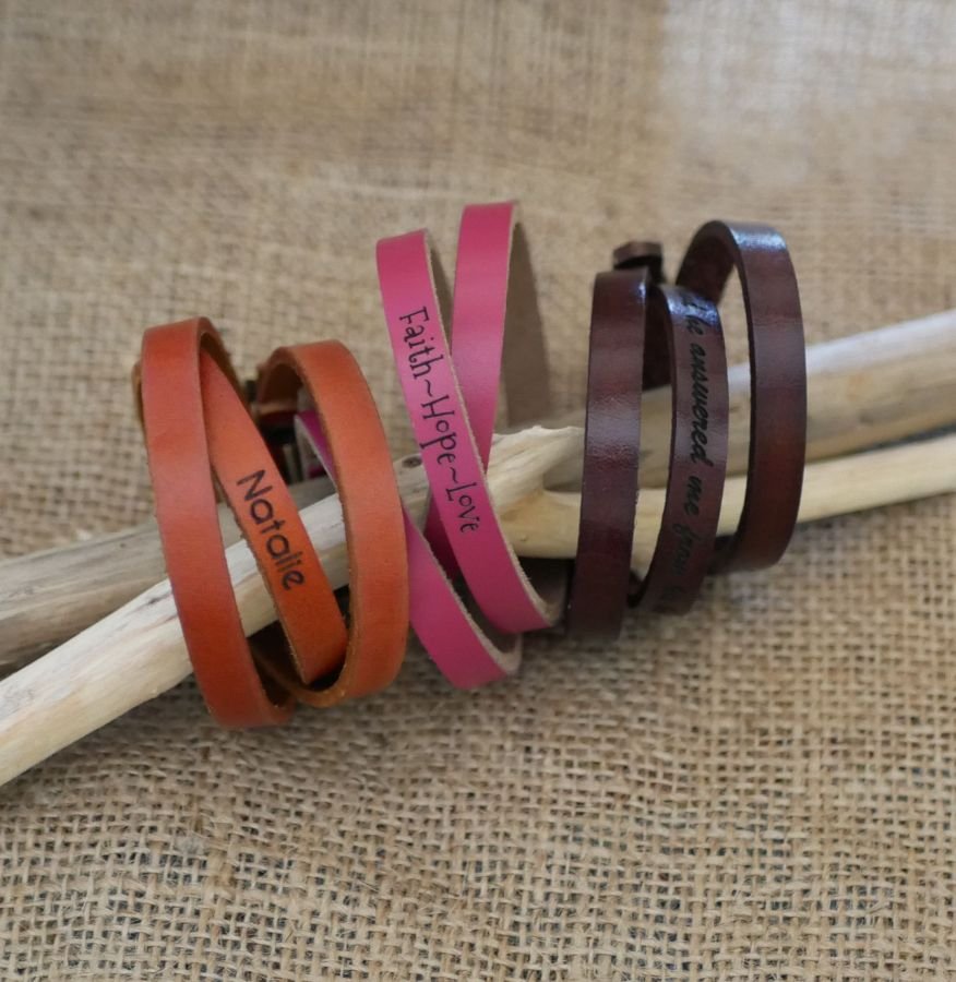 Bracelet mixte 3 tours en cuir couleur au choix
