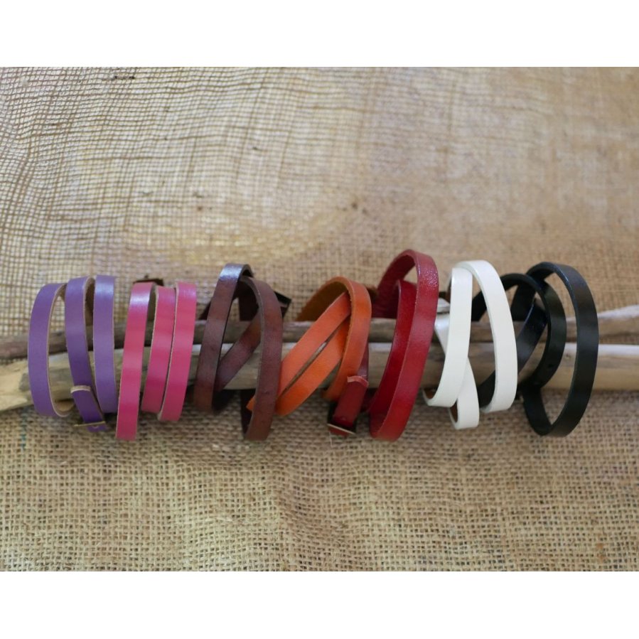 Bracelet mixte 3 tours en cuir couleur au choix