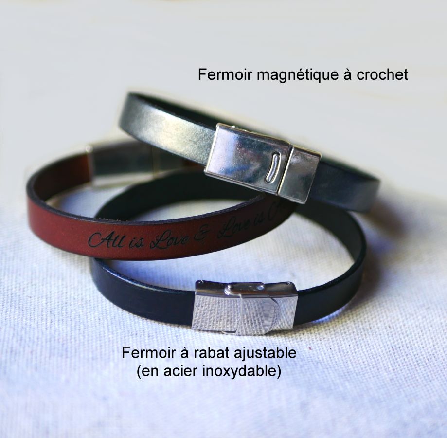Bracelet personnalisable en cuir pour homme Fête des Pères