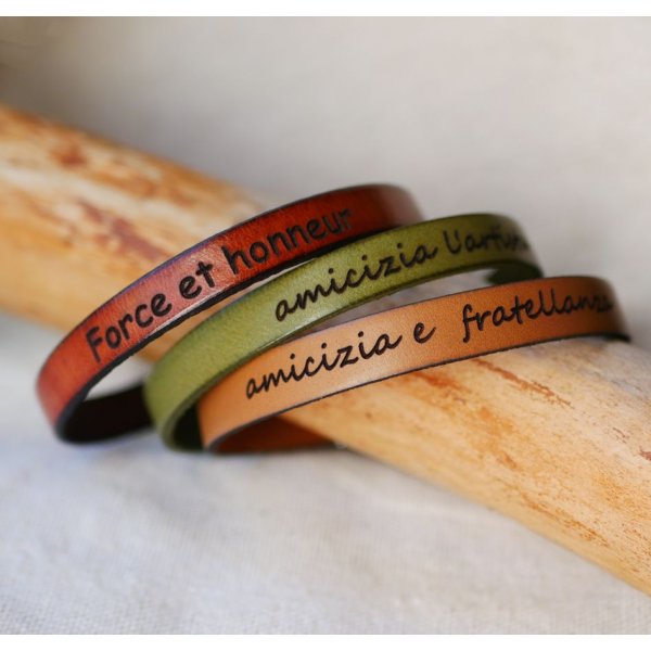 Bracelet personnalisable en cuir pour homme Fête des Pères