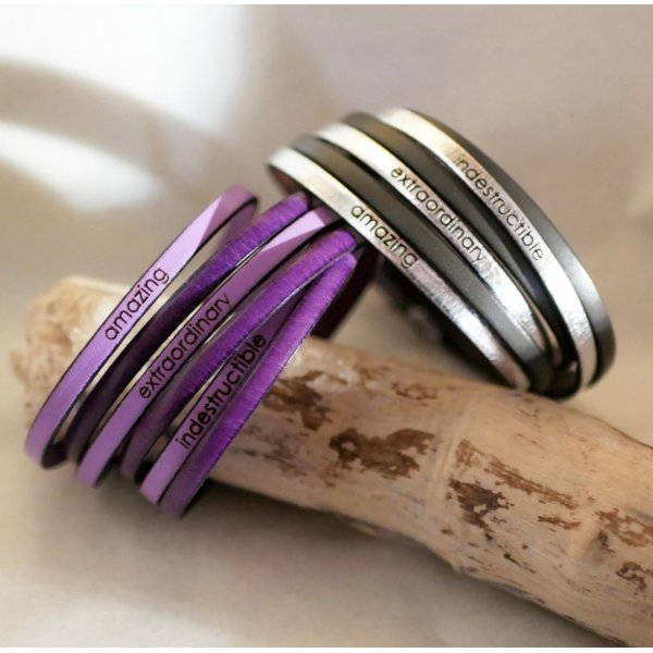 Bracelet à personnaliser en cuir triple tour en duo pour femme ou homme