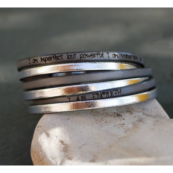 Bracelet à personnaliser en cuir triple tour en duo pour femme ou homme