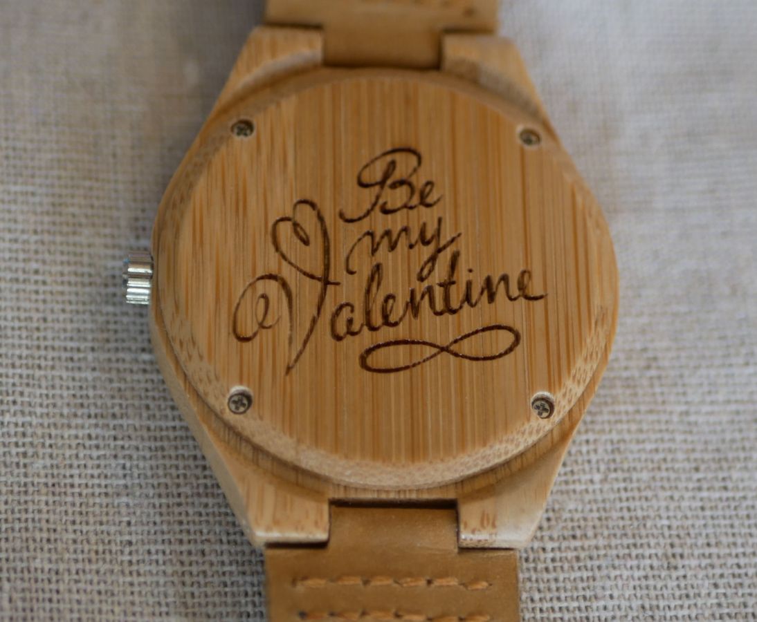 Montre en bois à graver petit cadran