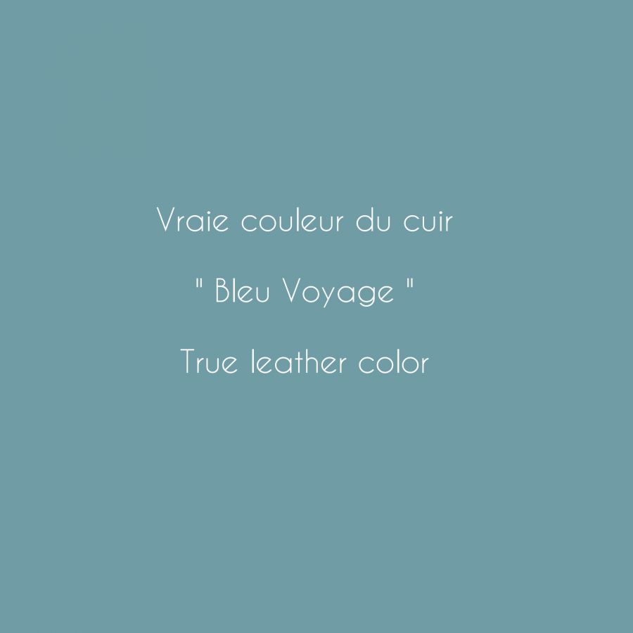 Montre bracelet cuir bleu surpîqûres blanches