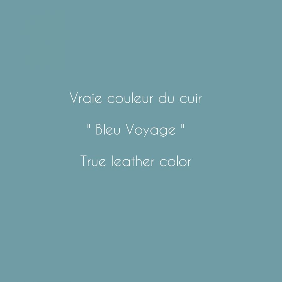 Montre bracelet cuir bleu surpîqûres blanches