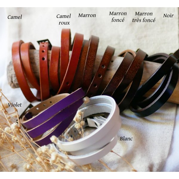 Montre bracelet cuir cadran asym&eacute;trique