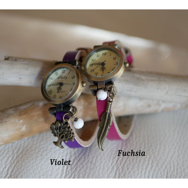 Montre bracelet cuir enti&egrave;rement &agrave; personnalliser 