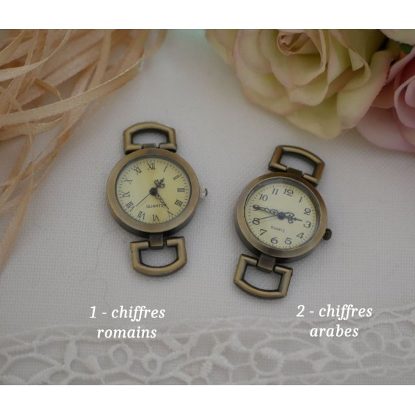 Montre bracelet cuir initiales gravées