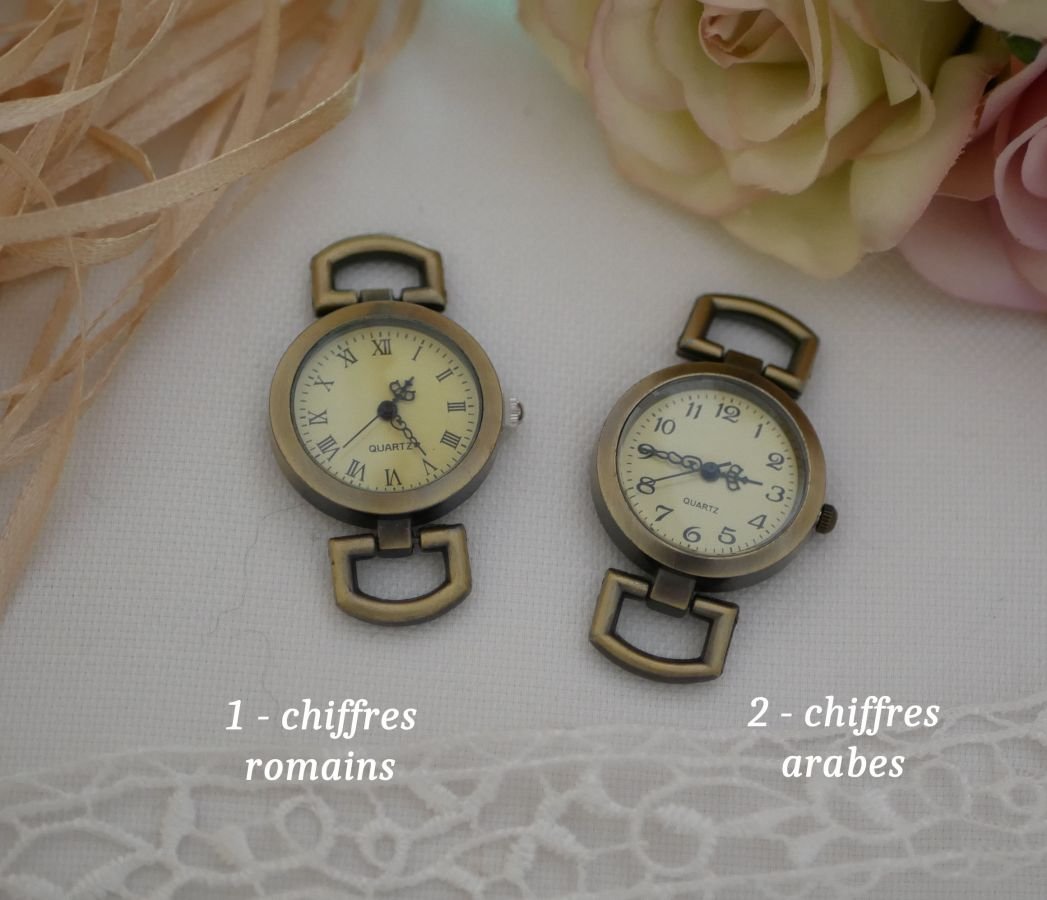 Montre bracelet cuir initiales gravées