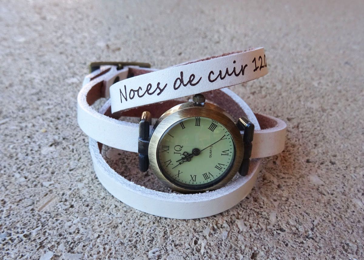 Montre bracelet cuir 3 tours personnalisable