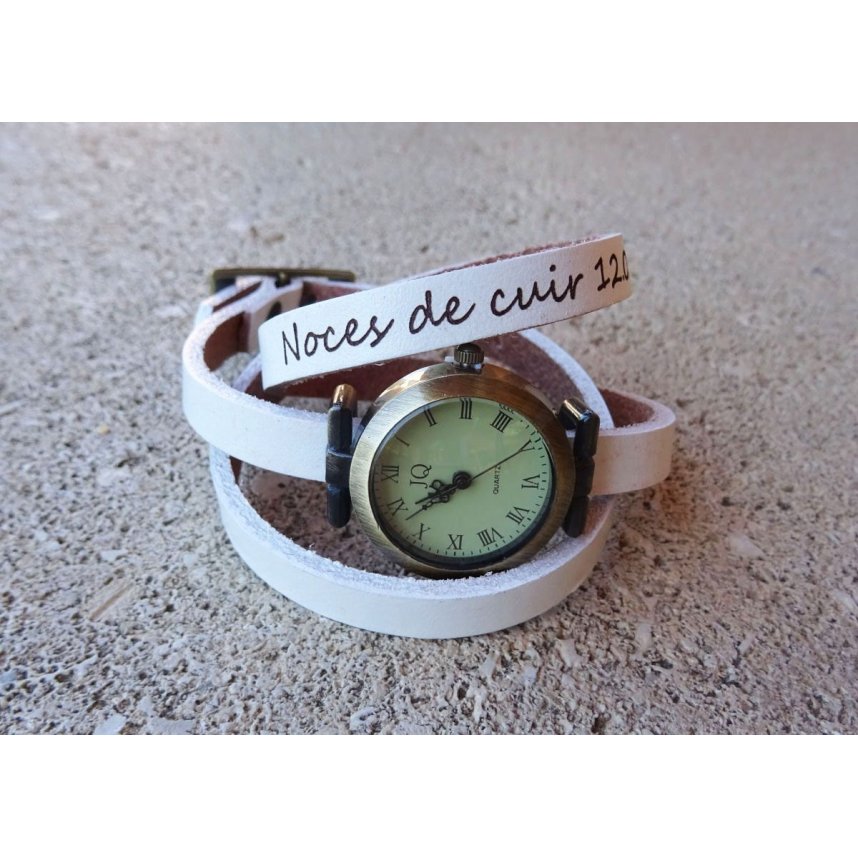 Montre bracelet cuir 3 tours personnalisable