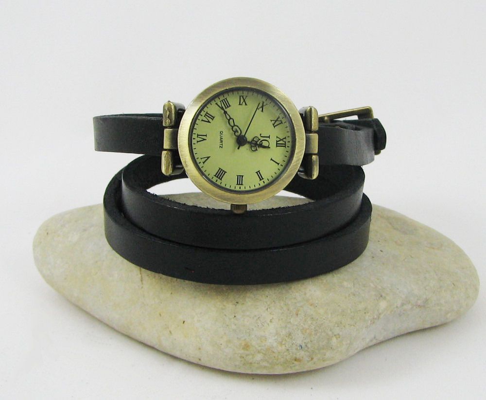 Montre bracelet cuir 3 tours personnalisable