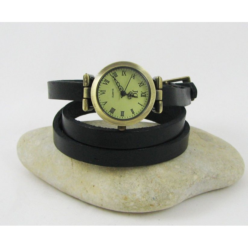 Montre bracelet cuir 3 tours personnalisable