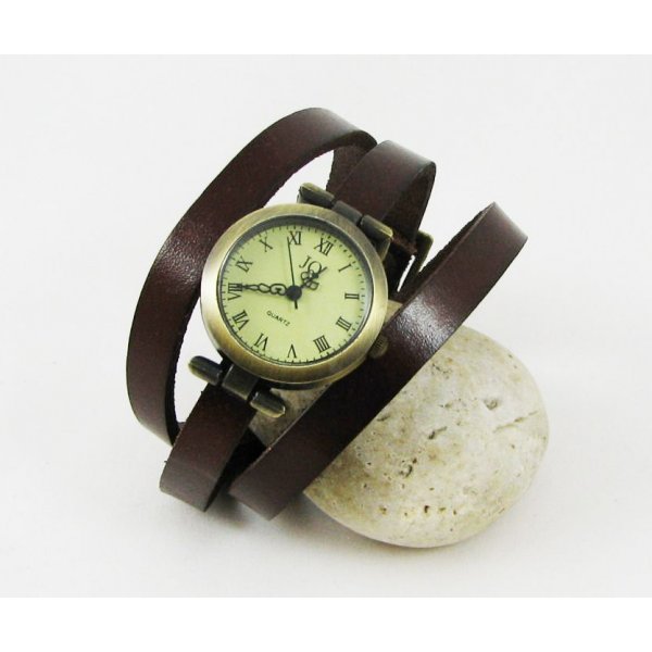 Montre bracelet cuir 3 tours personnalisable