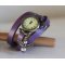 Montre bracelet cuir Violet ange parme