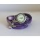 Montre bracelet cuir Violet ange parme