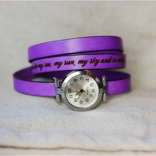 Montre bracelet multi tour personnalisable au cadran argent&eacute; 