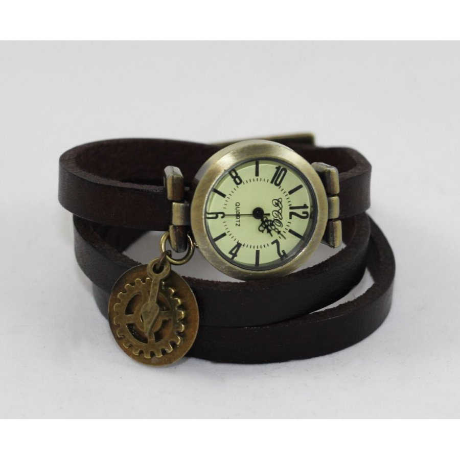 Montre bracelet 3 tours cuir Steampunk II