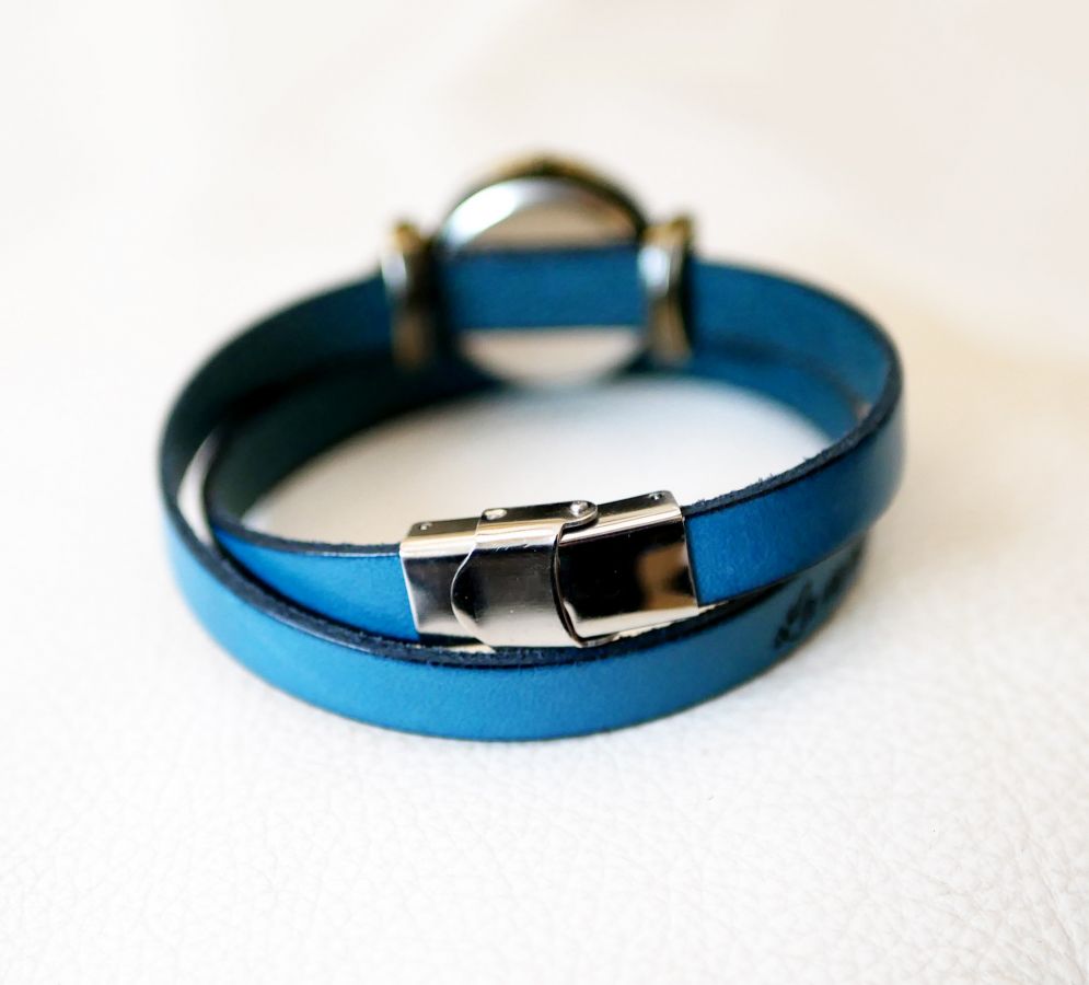 Montre style Steampunk bracelet à personnaliser en cuir 2 ou 3 tours 